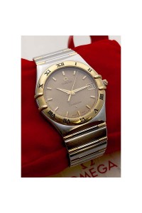 1990 Omega Constellation 18k Yellow Gold & Steel Quartz Watch 396.1201